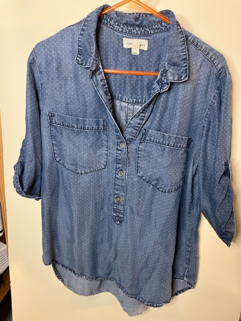 Cloth and Stone 100% Tencel Women’s Size Large Button Up Short Sleeve Shirt